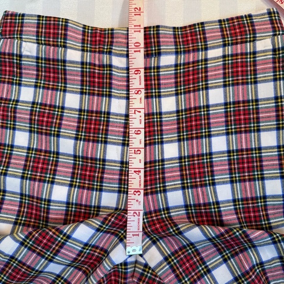 J. Crew Wool Blend Plaid Red and Black Trousers Pants Sz 8 Lined 4 Pocket NWOT - Picture 6 of 14